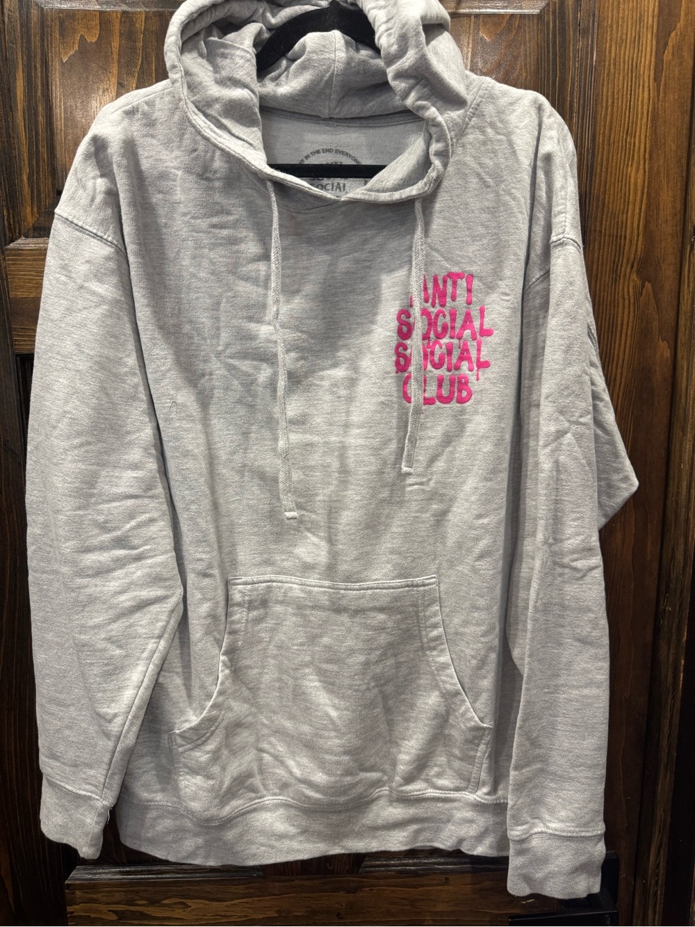 Anti Social Social Club White Hoodie with Black Logo